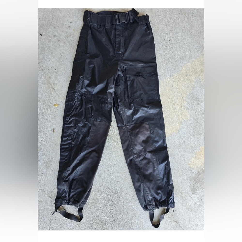 Harley Davidson Men S Pants 34x32 Black Motorcycle Windbreaker Adjustable Belt - Picture 2 of 16